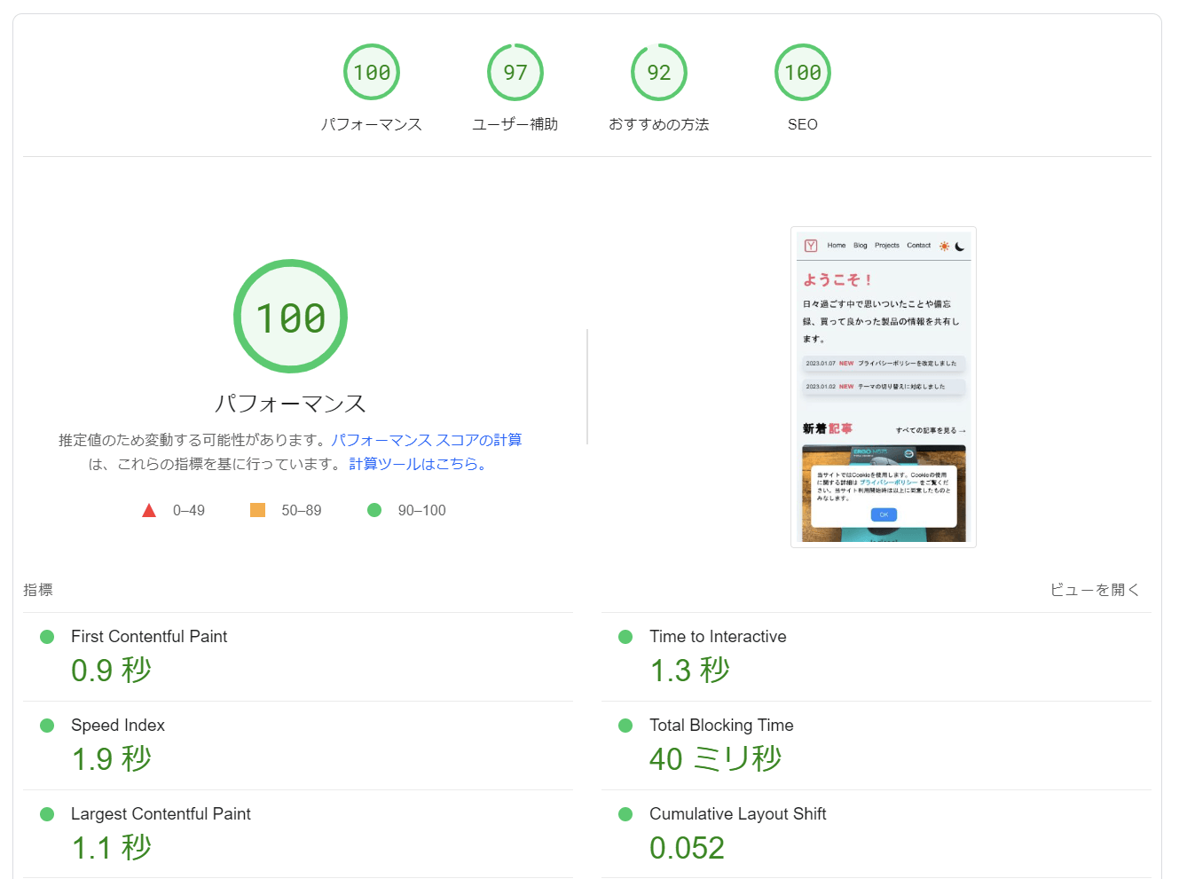 サイトパフォーマンス